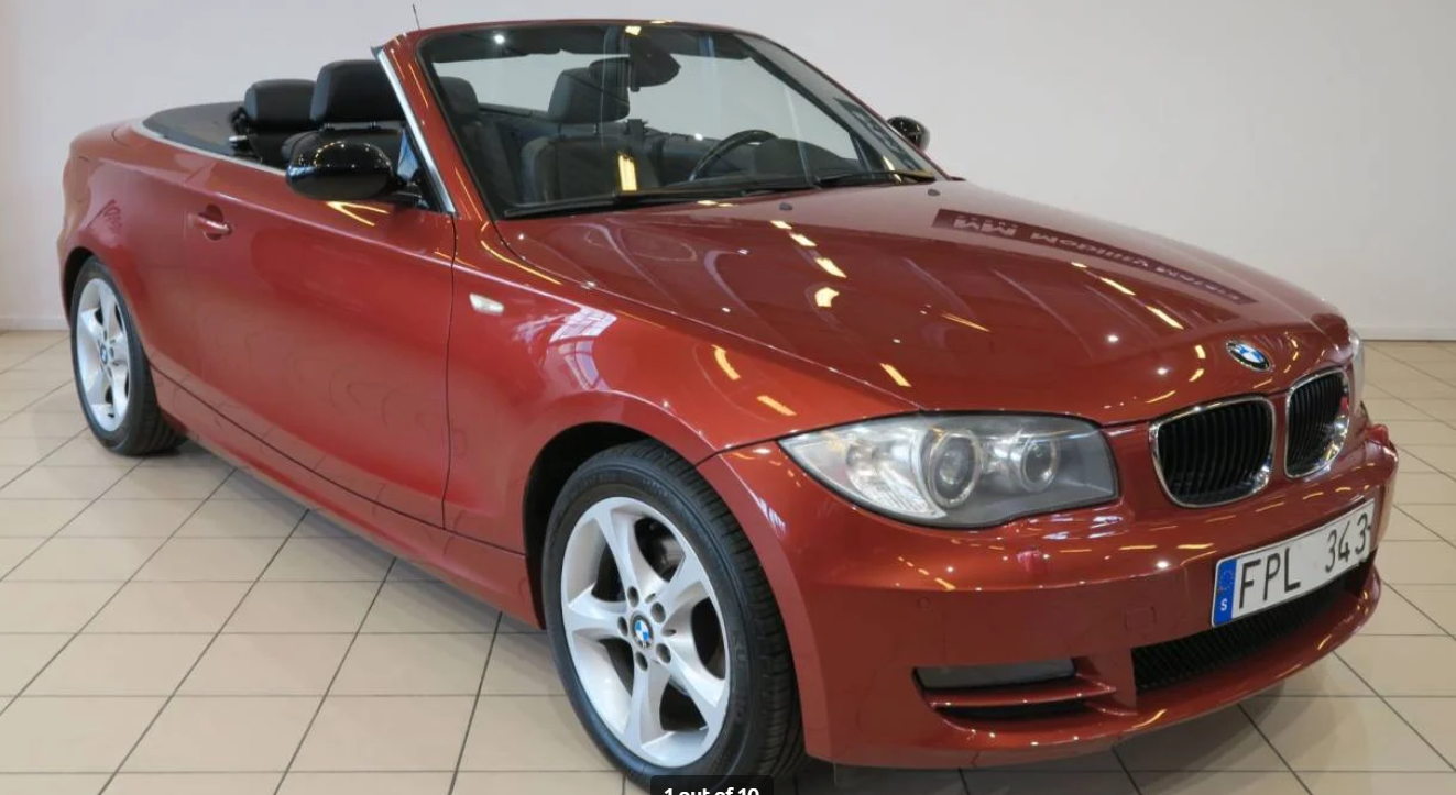 Left hand drive BMW 1 SERIES 120i SE CABRIOLET